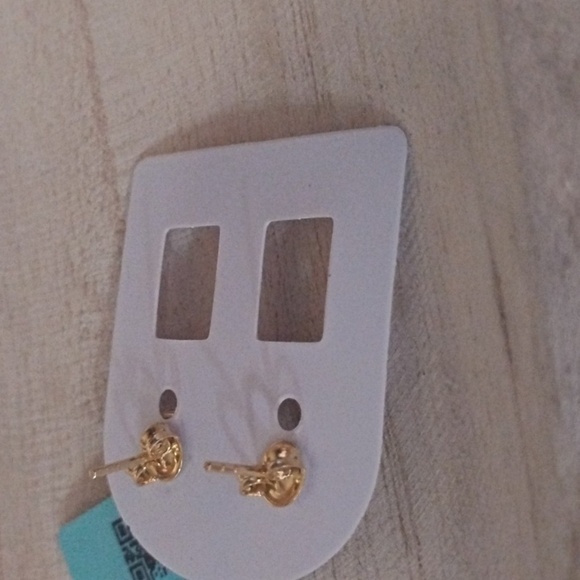 Moissanite Sterling Silver Gold Over Earrings - Picture 4 of 4